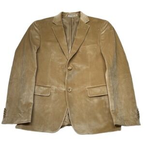 Alfani Slim Fit Velvet Blazer Mens 38S 38 Camel Tan Modern Sport Coat $295 NEW